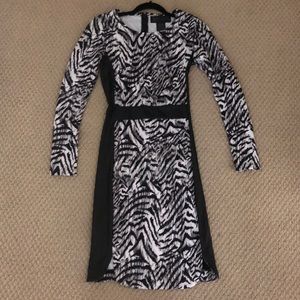 zebra print mid length dress